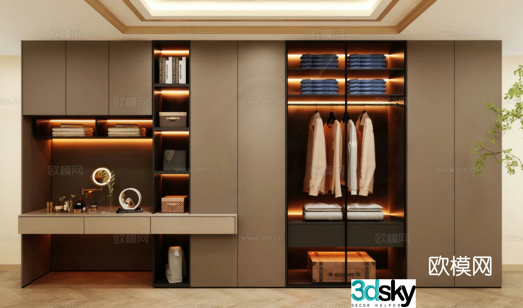 Modern wardrobe wardrobe wardrobe design wardrobe 3d model