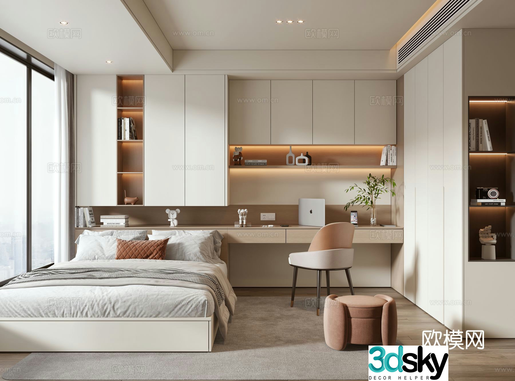 Modern tatami bedroom 3d model
