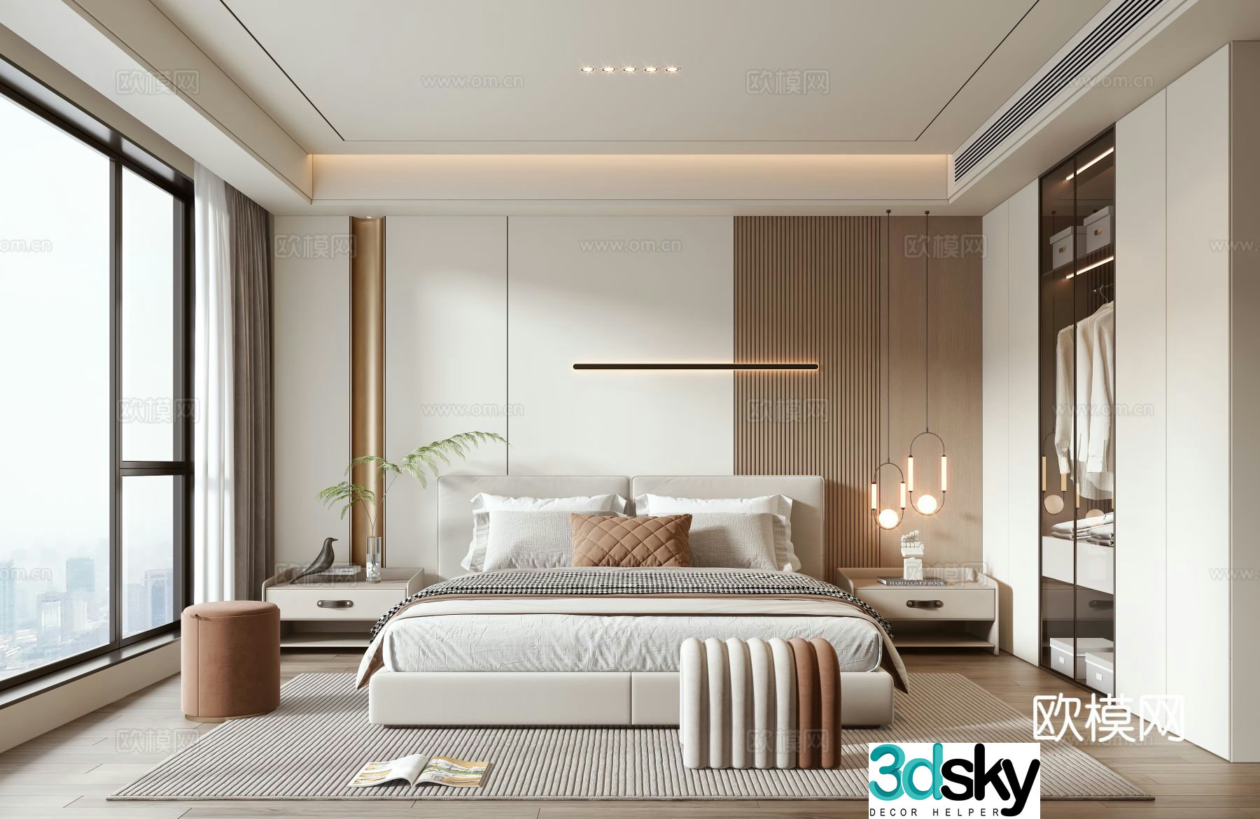 Modern bedroom master bedroom 3d model
