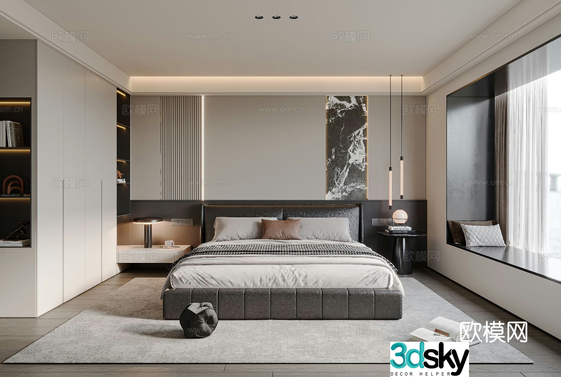 Modern bedroom master bedroom 3d model