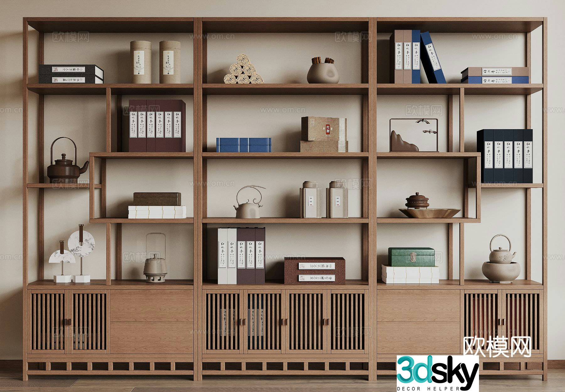 New Chinese style 3D model of Bo Gu shelf