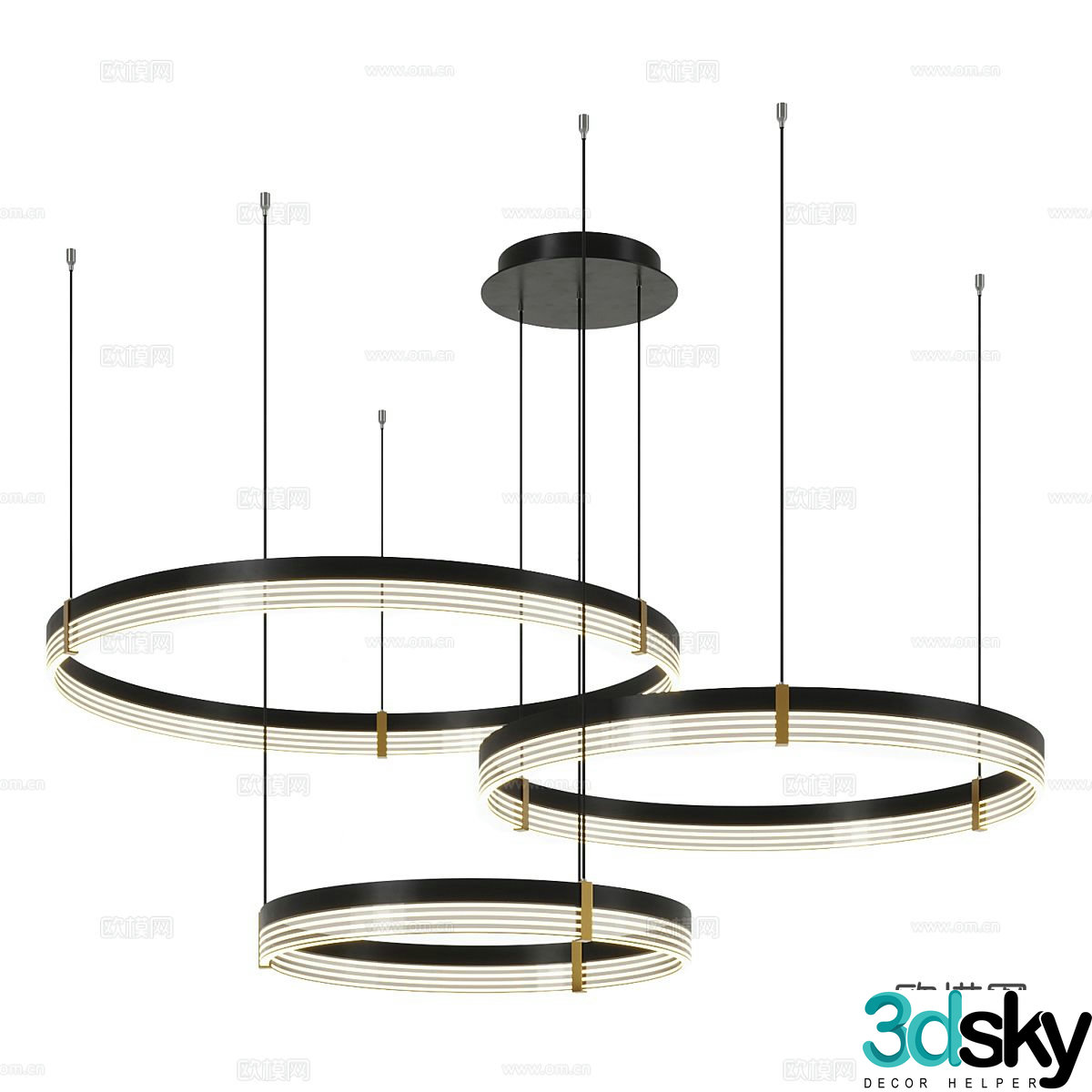 Modern ring chandelier 3d model