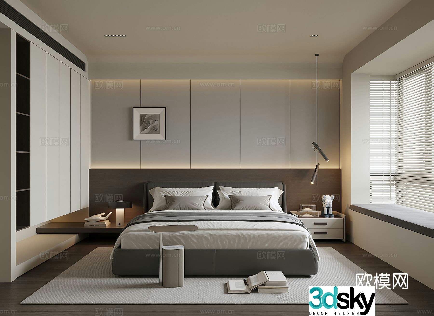 Modern home bedroom master bedroom 3d model