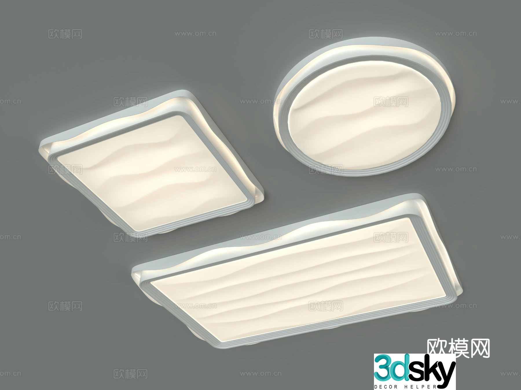 Modern simple ceiling light Living room and bedroom ceiling light Cream iron combination ceiling light 3d model
