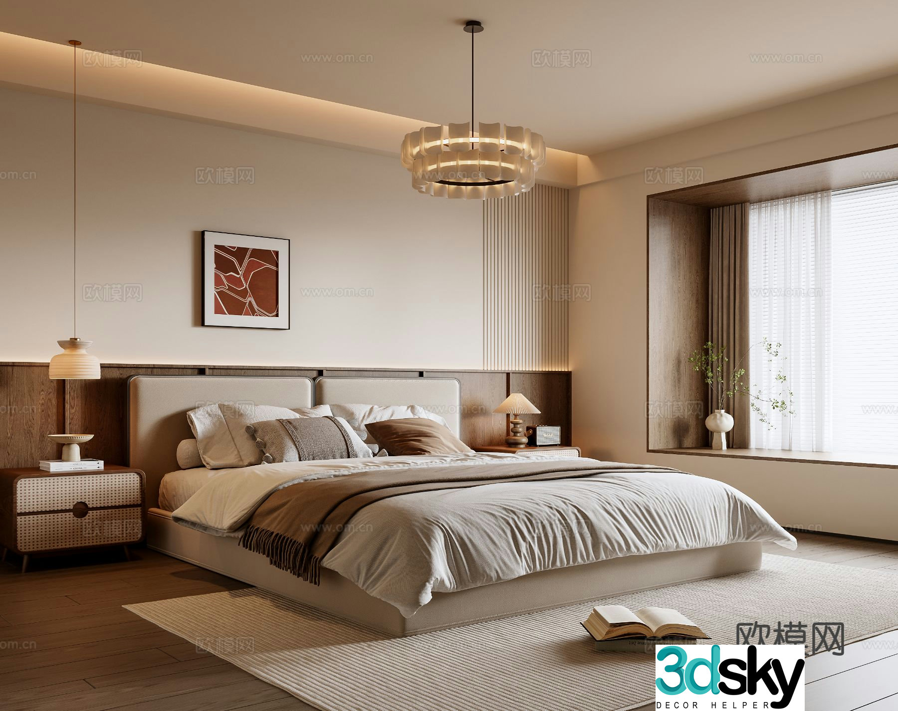 Middle-aged bedroom 3d model