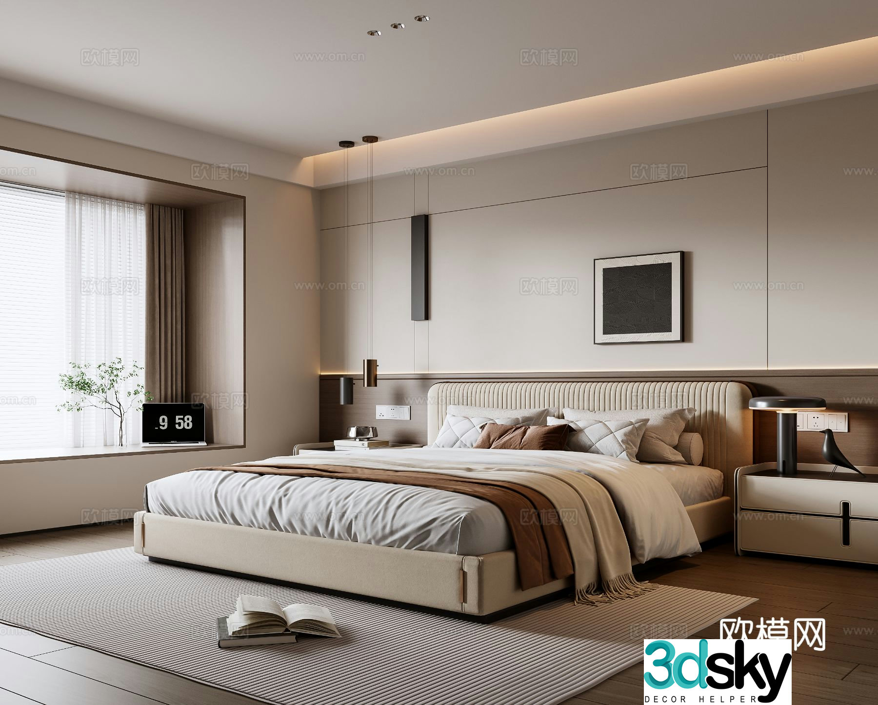 Modern bedroom master bedroom 3d model