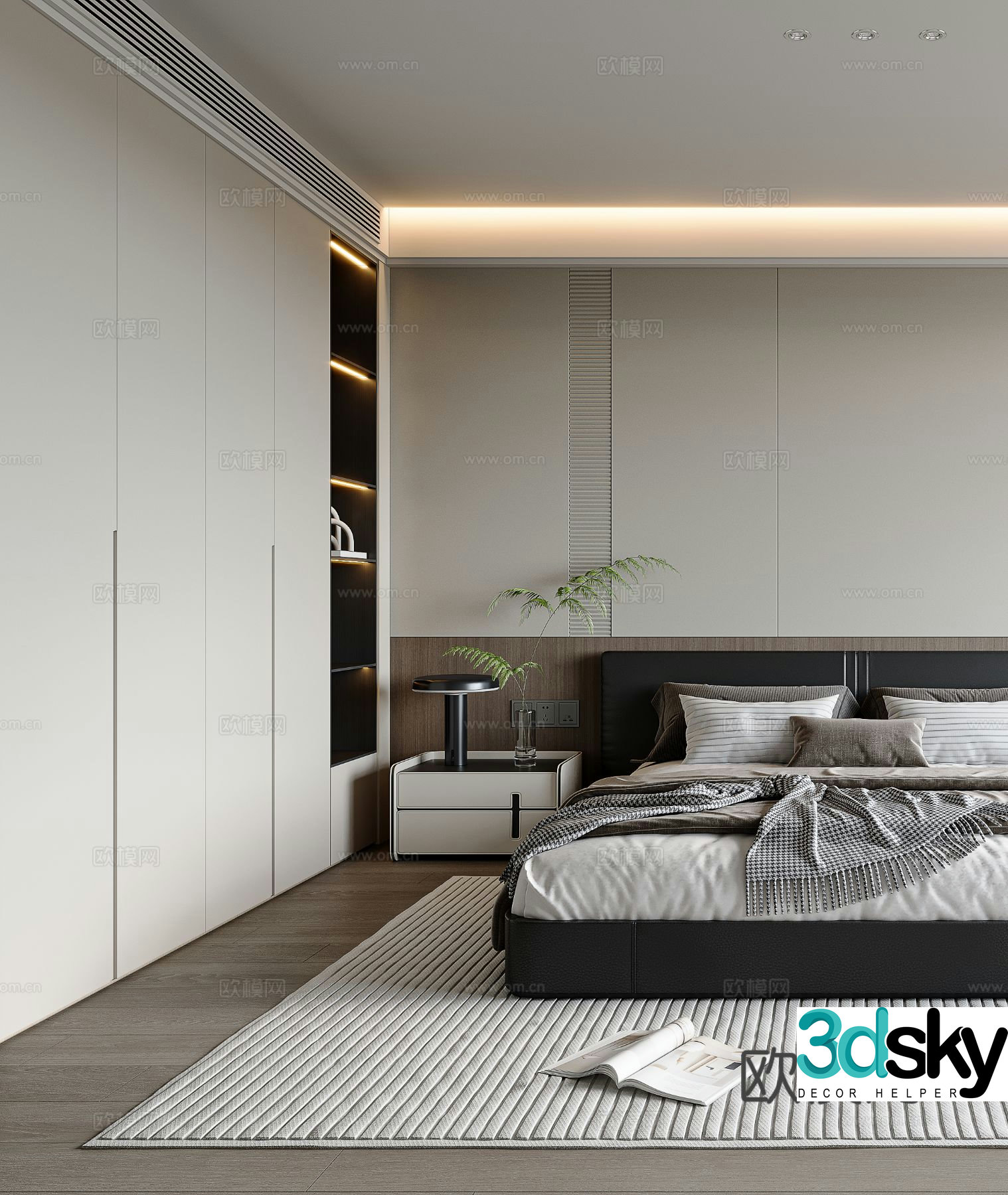 Modern bedroom master bedroom 3d model