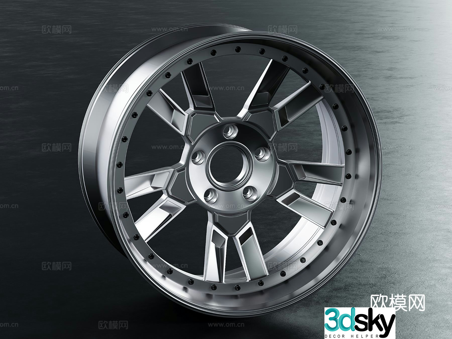 Wheel Hub Contour Frame 3D Model