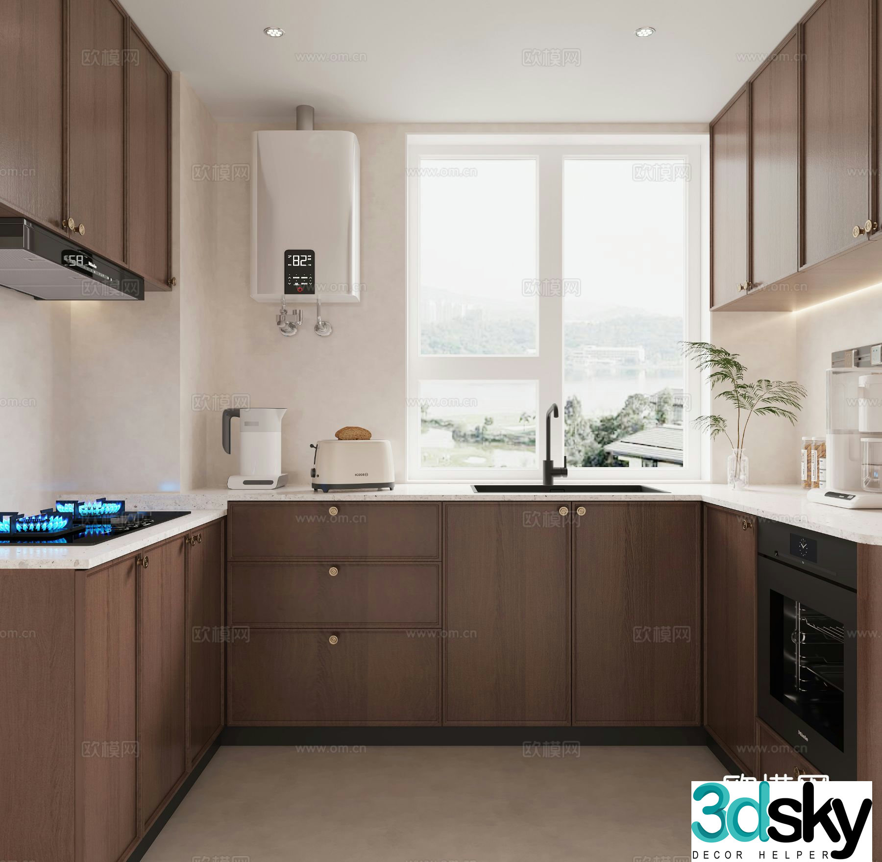 Wasabi Middle Style Kitchen 3D Model