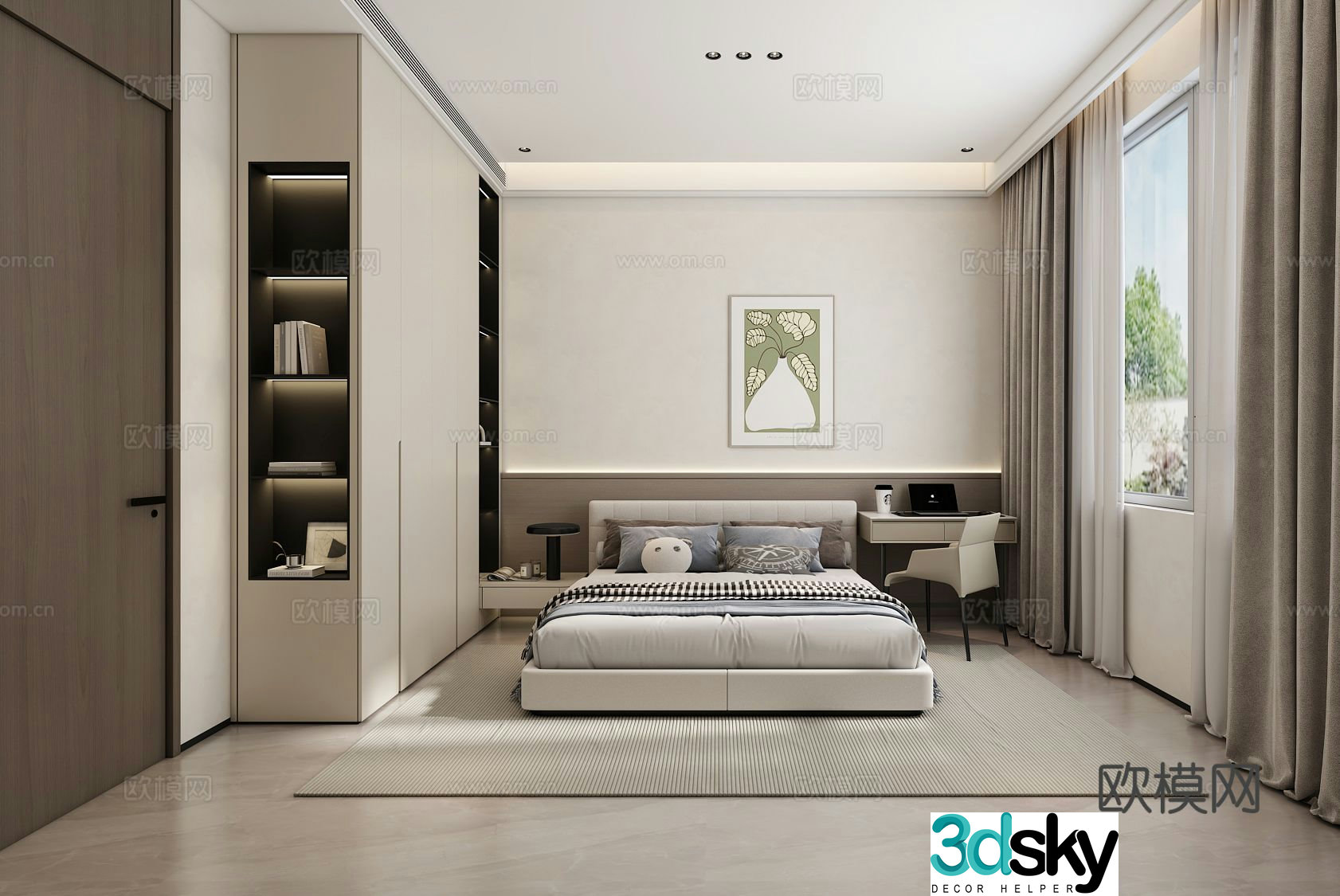 Modern bedroom Simple bedroom 3d model