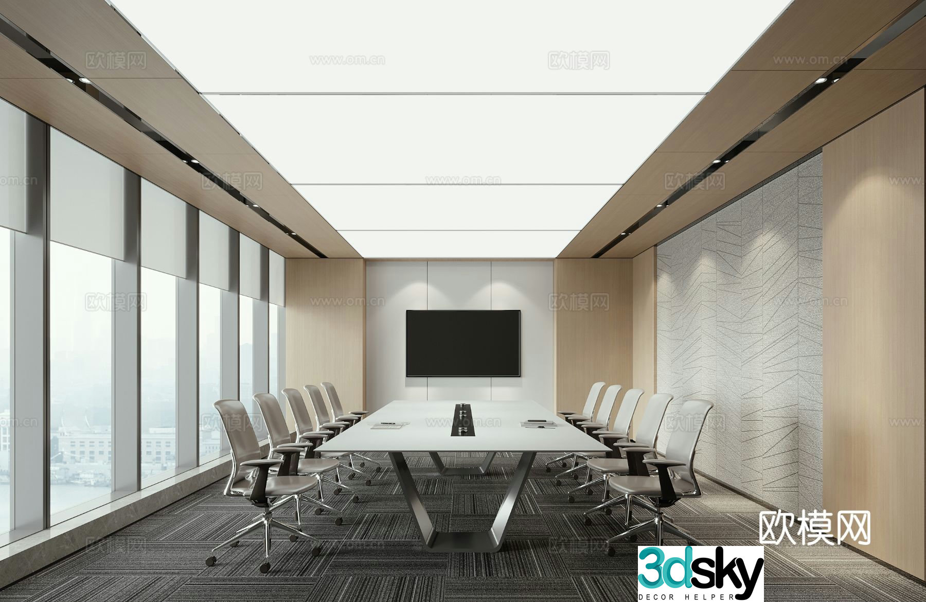 Modern conference room 3d model