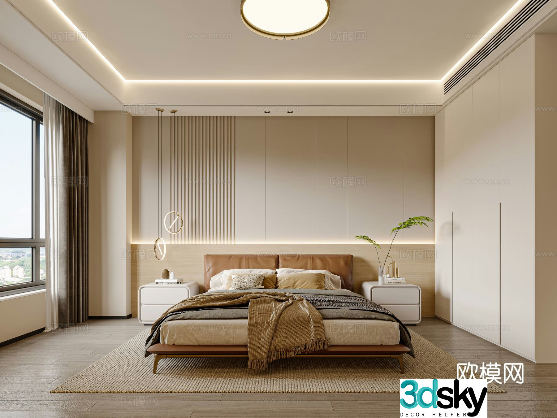 Modern bedroom master bedroom 3d model