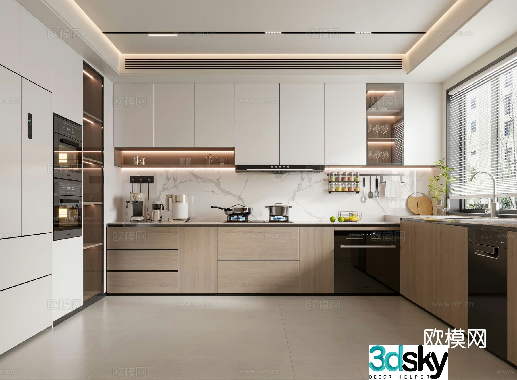 Modern kitchen cabinet 3d model