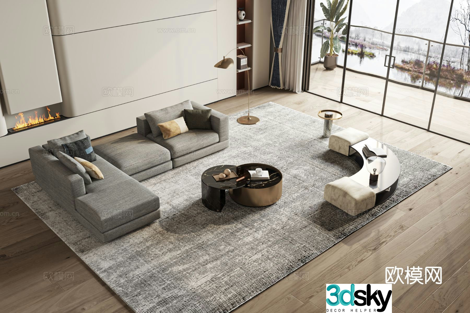 Modern style sofa combination sofa 3d model