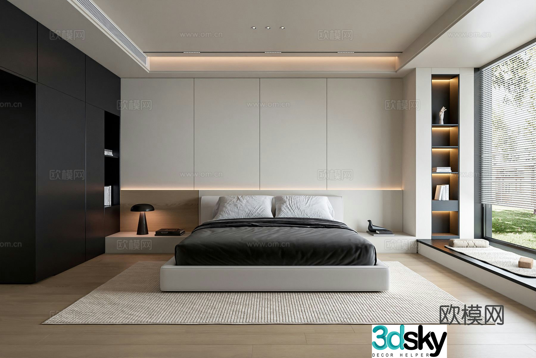Modern bedroom master bedroom 3d model