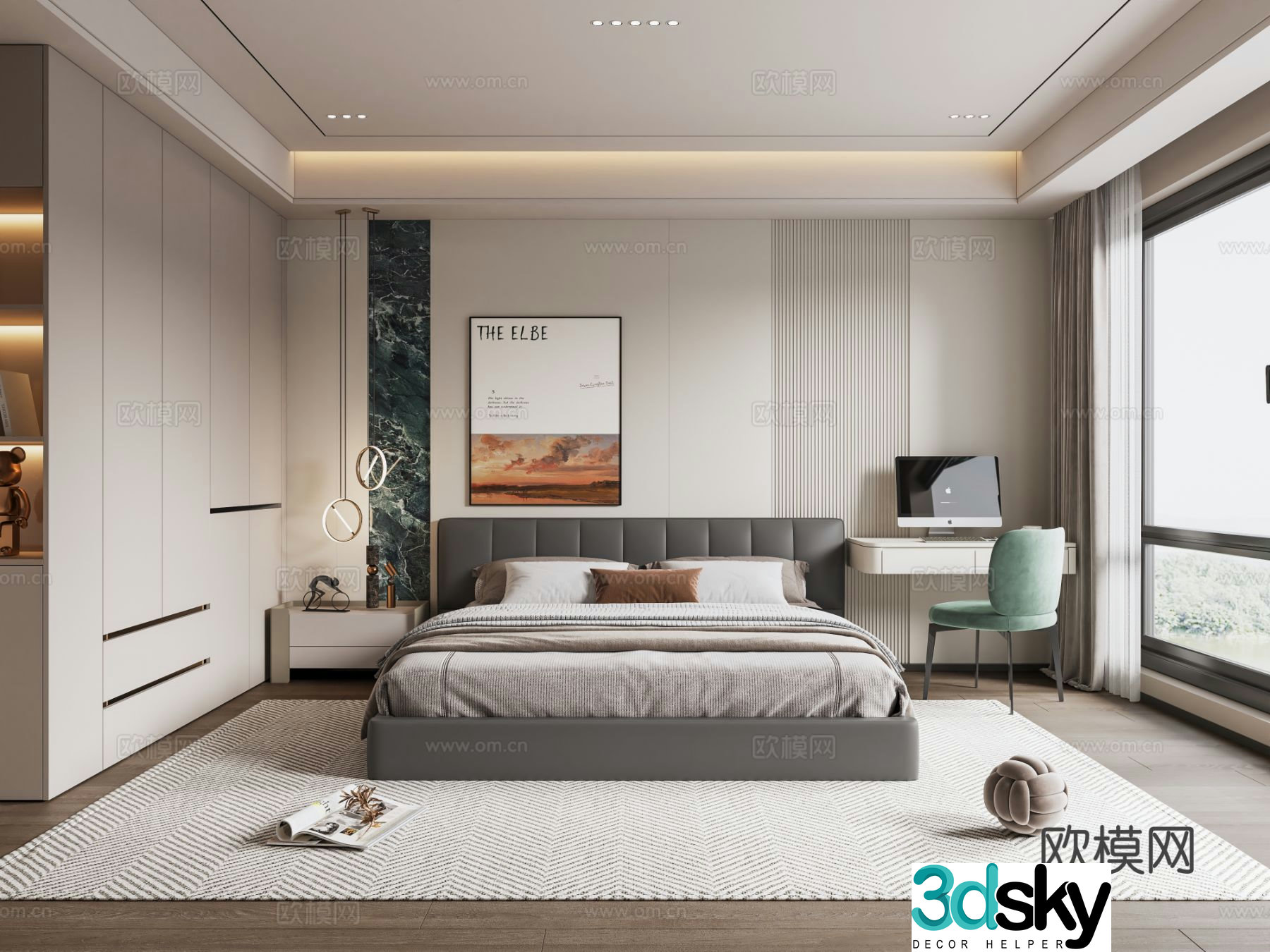 Italian style bedroom master bedroom 3d model