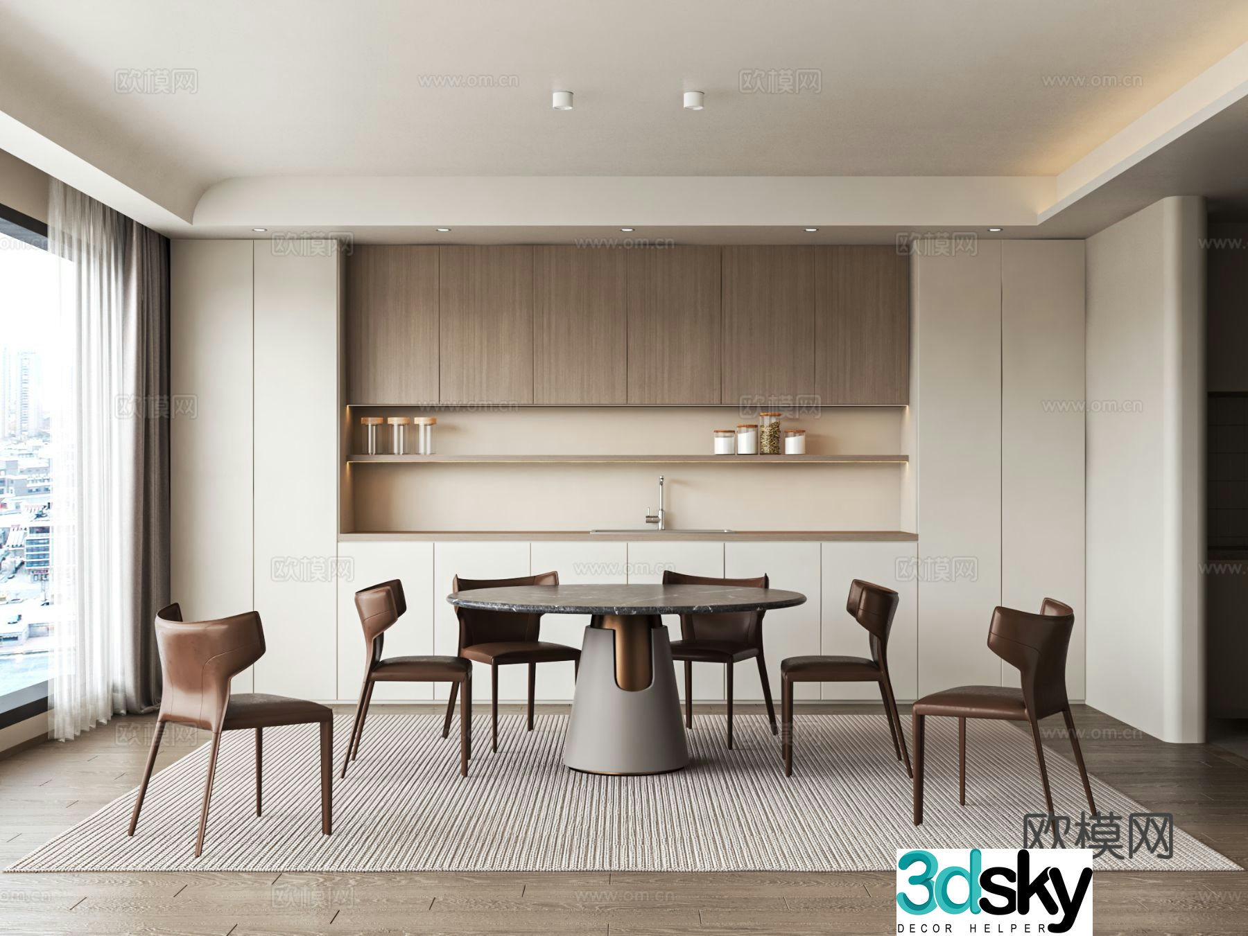 Modern style restaurant 3d model