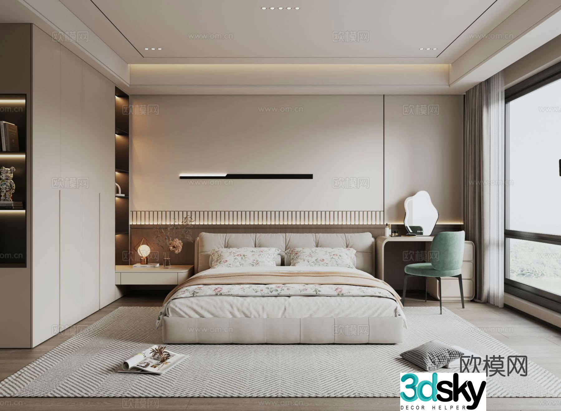 Italian style bedroom master bedroom 3d model