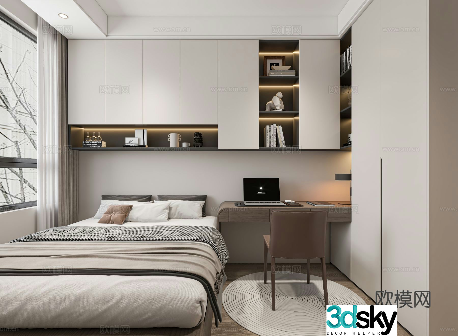 Modern tatami bedroom Italian tatami bedroom 3d model