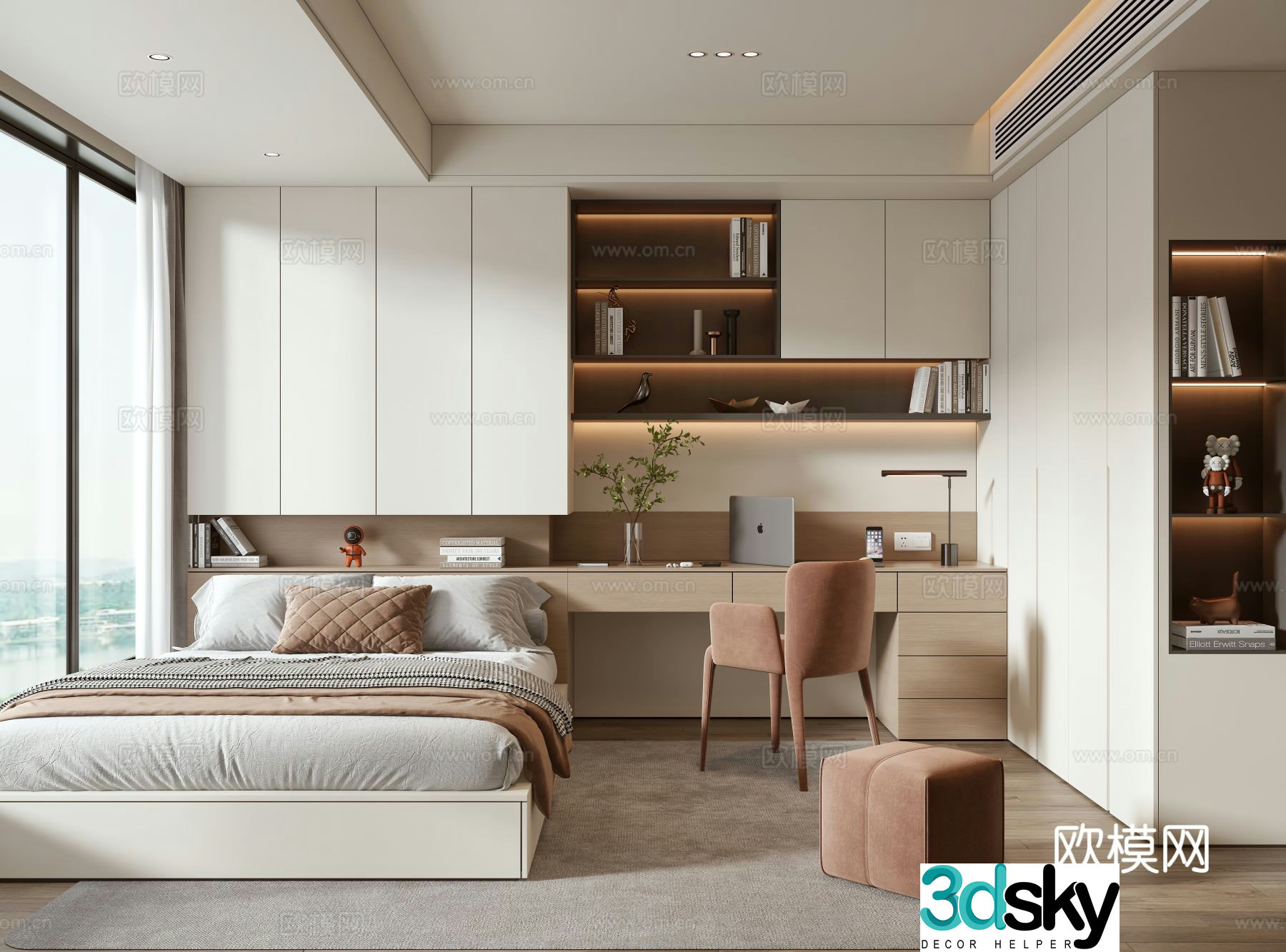 Modern tatami bedroom 3d model