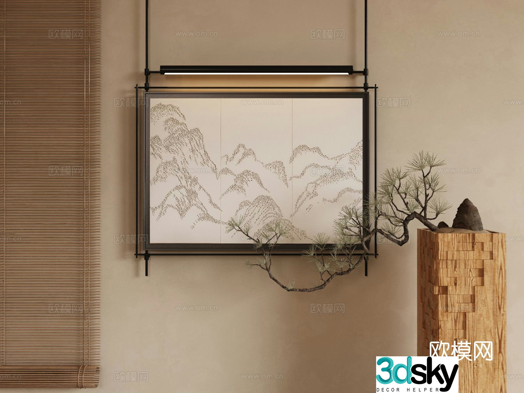 Wasabi hanging painting oil painting 3d model
