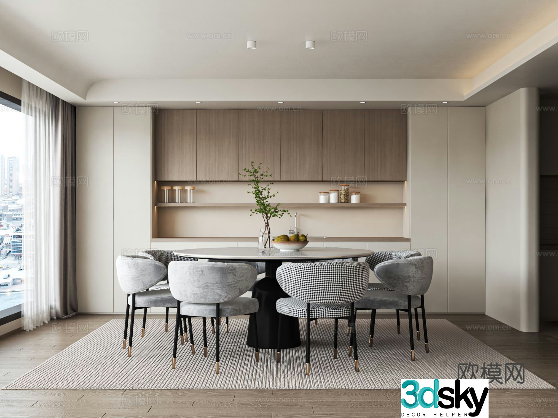 Modern style restaurant 3d model