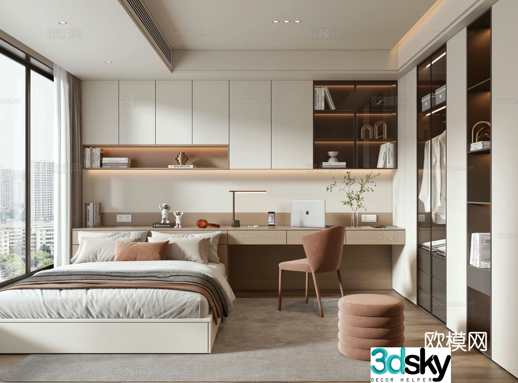 Modern tatami bedroom 3d model