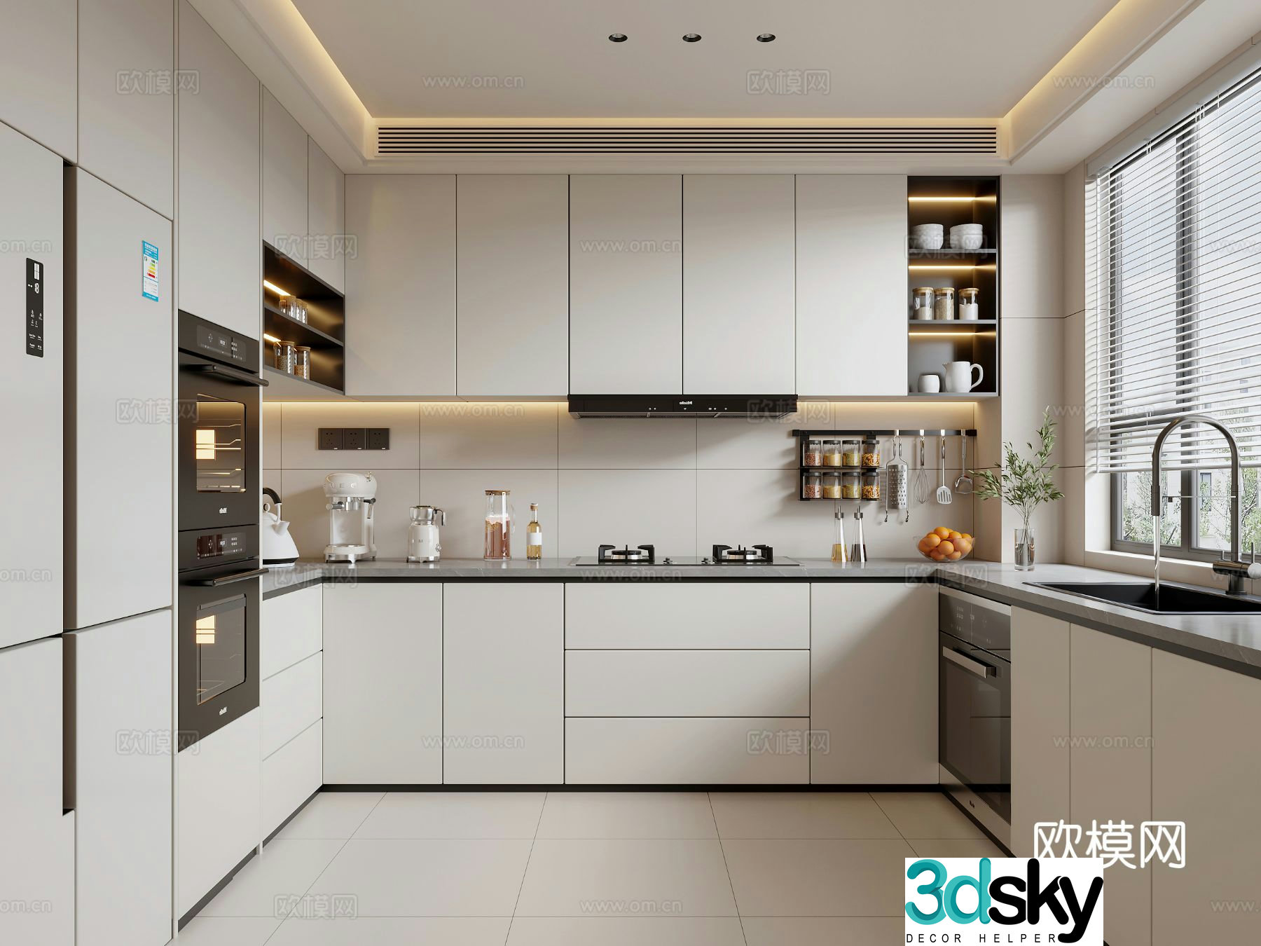 Modern kitchen cabinet 3d model