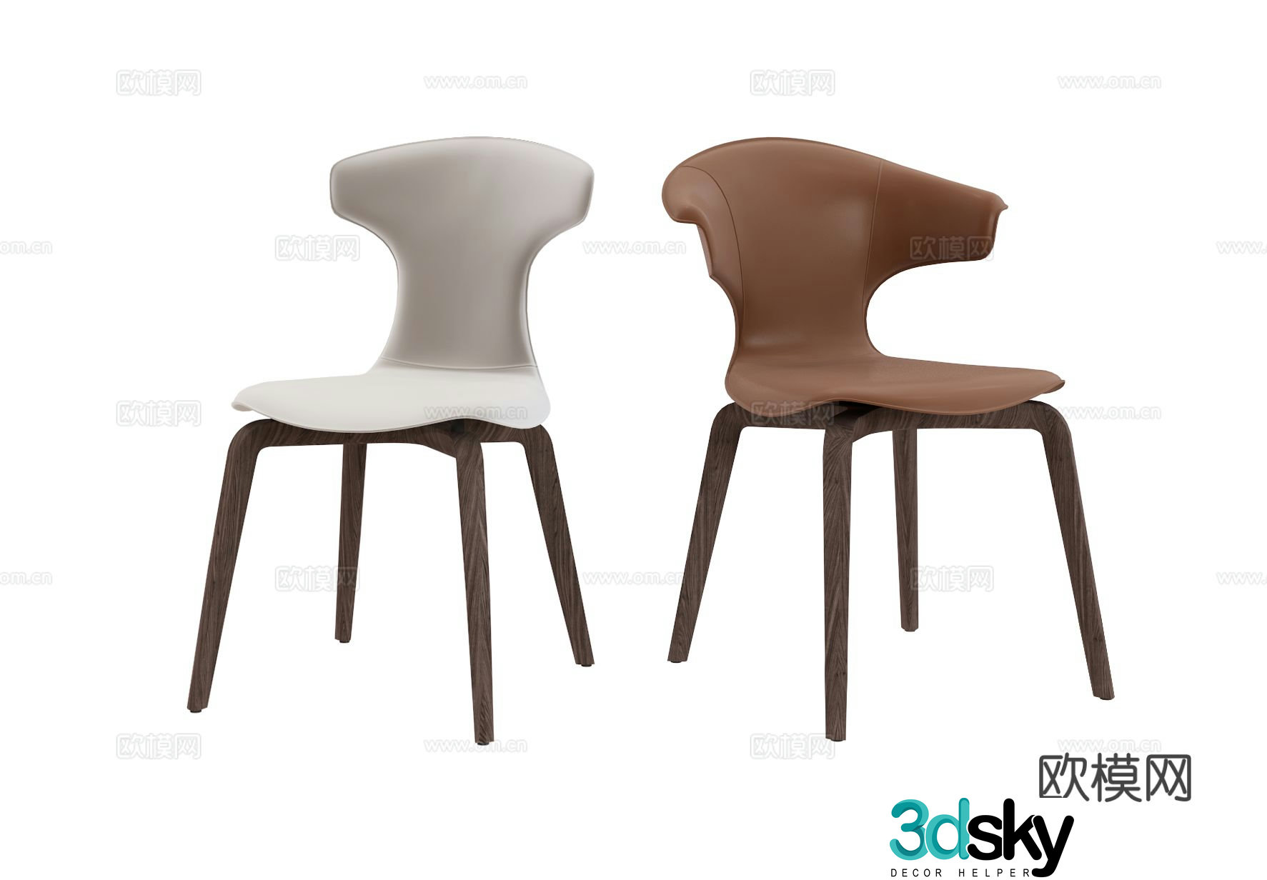 Poltrona Frau Montera Dining Chair 3d Model