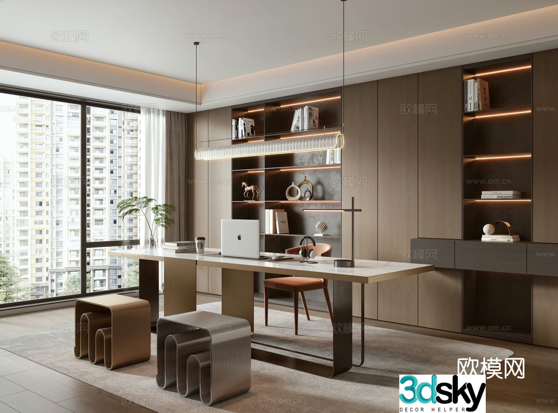 Modern study 3d model