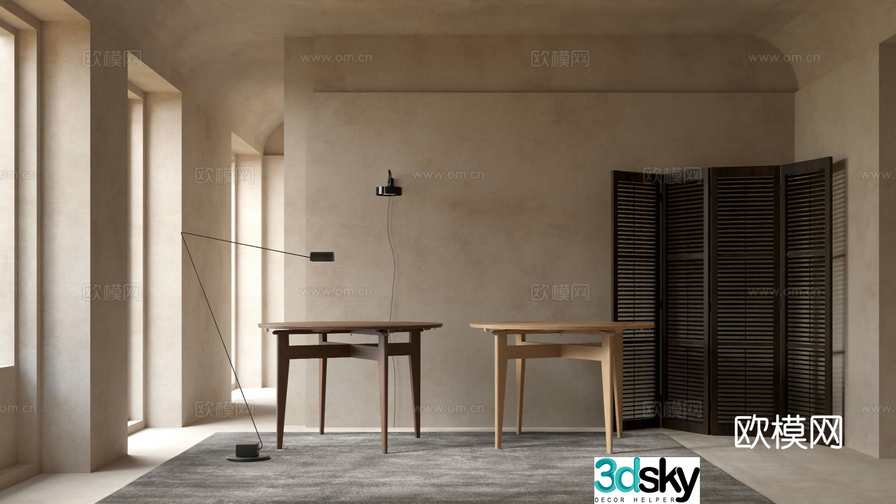 GUBI modern dining table round dining table 3d model