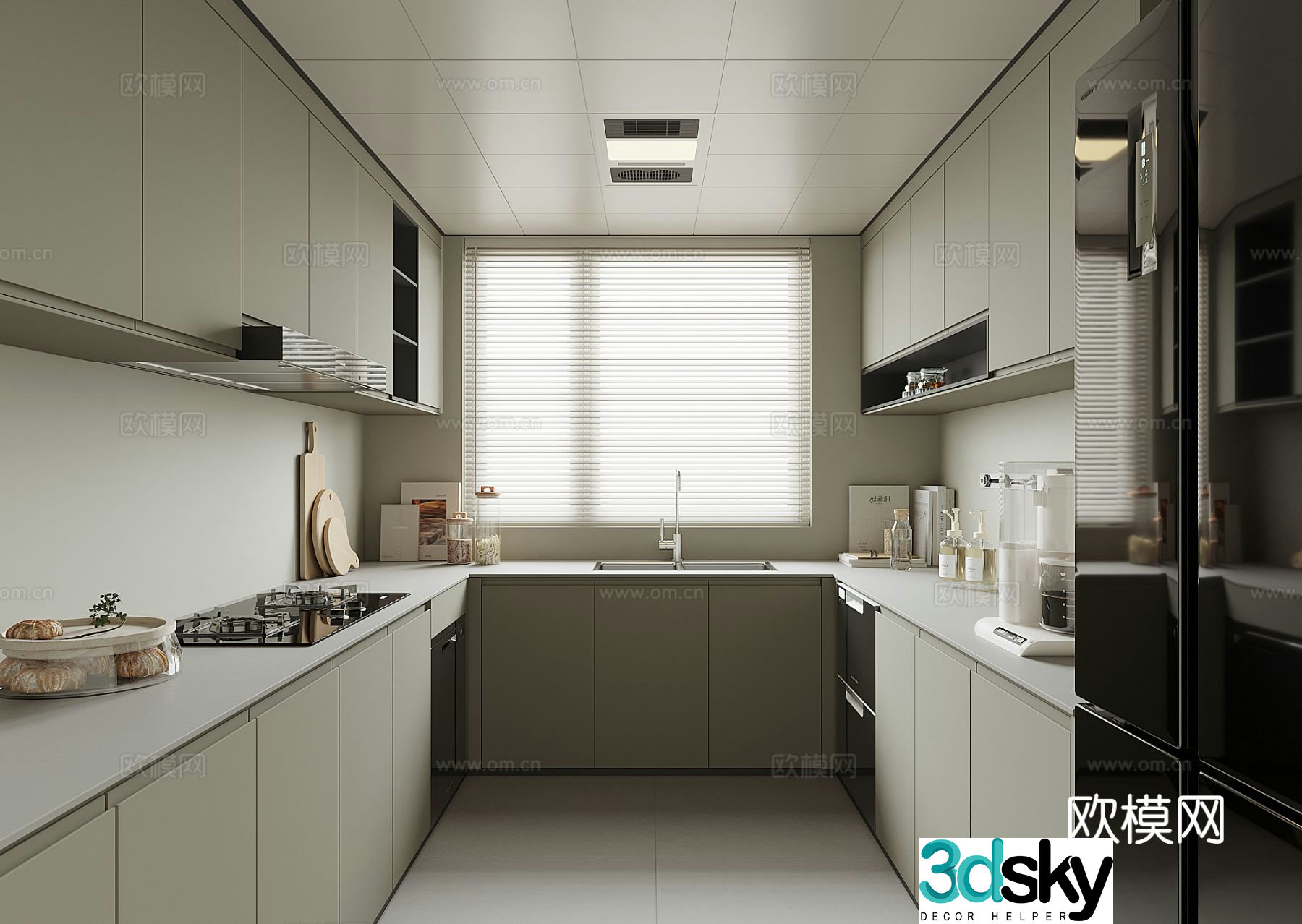 Modern home kitchen 3d model