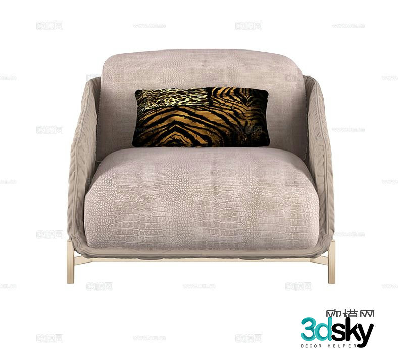 roberto cavalli single sofa 3d model