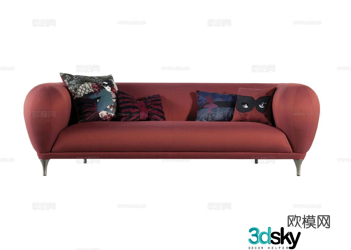 roche bobois double sofa 3d model