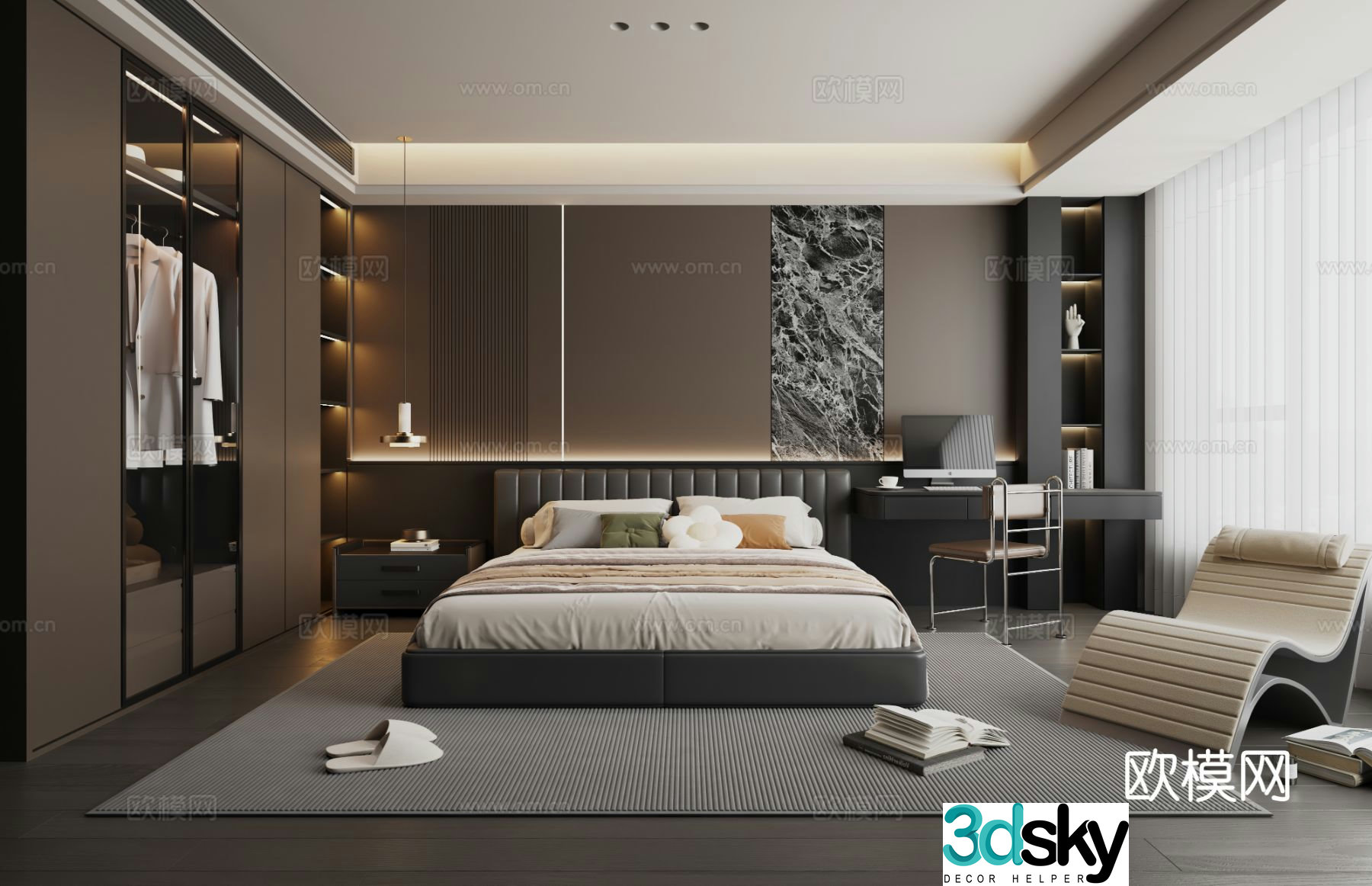 Italian style bedroom master bedroom 3d model