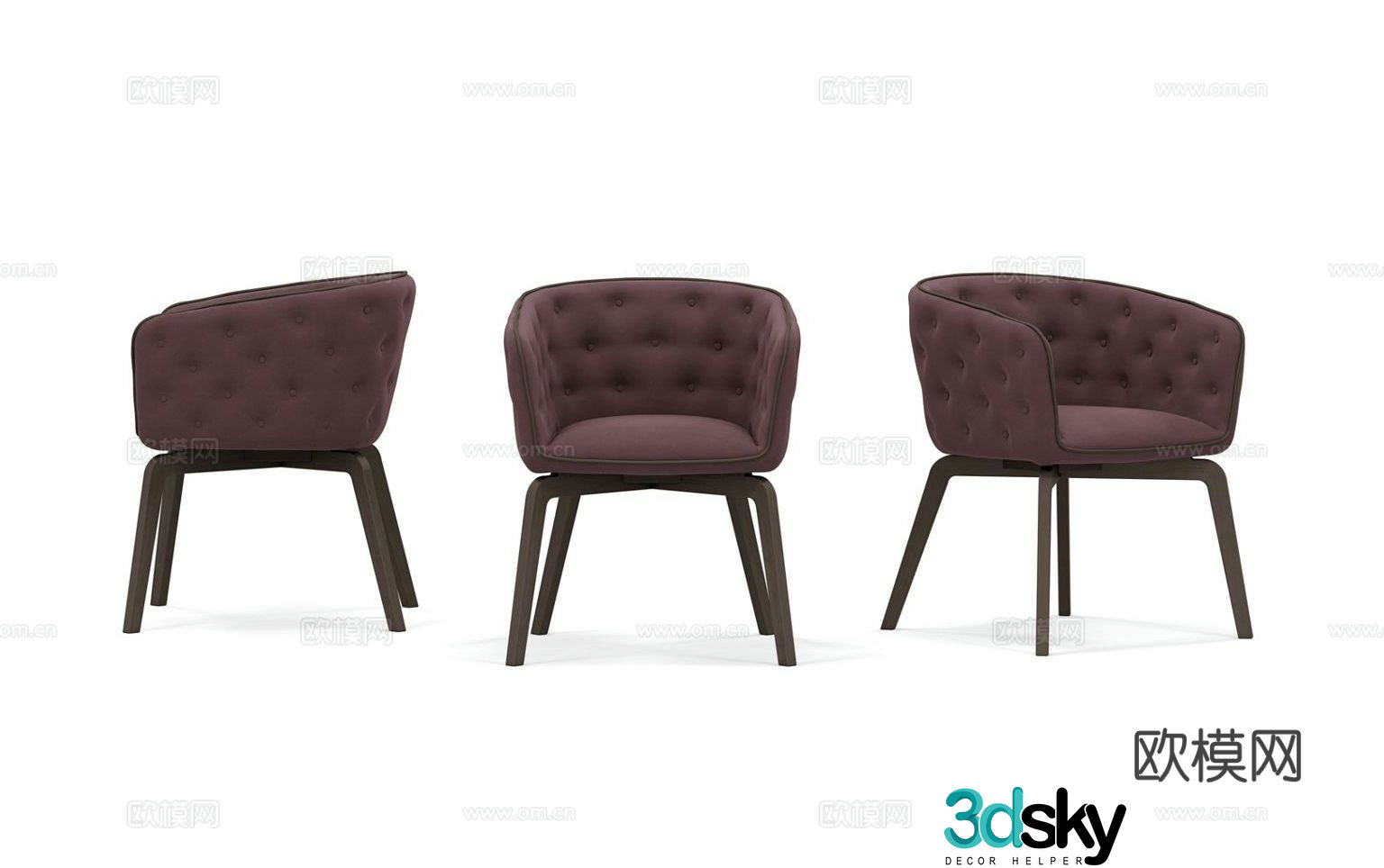 roche bobois dining chair 3d model