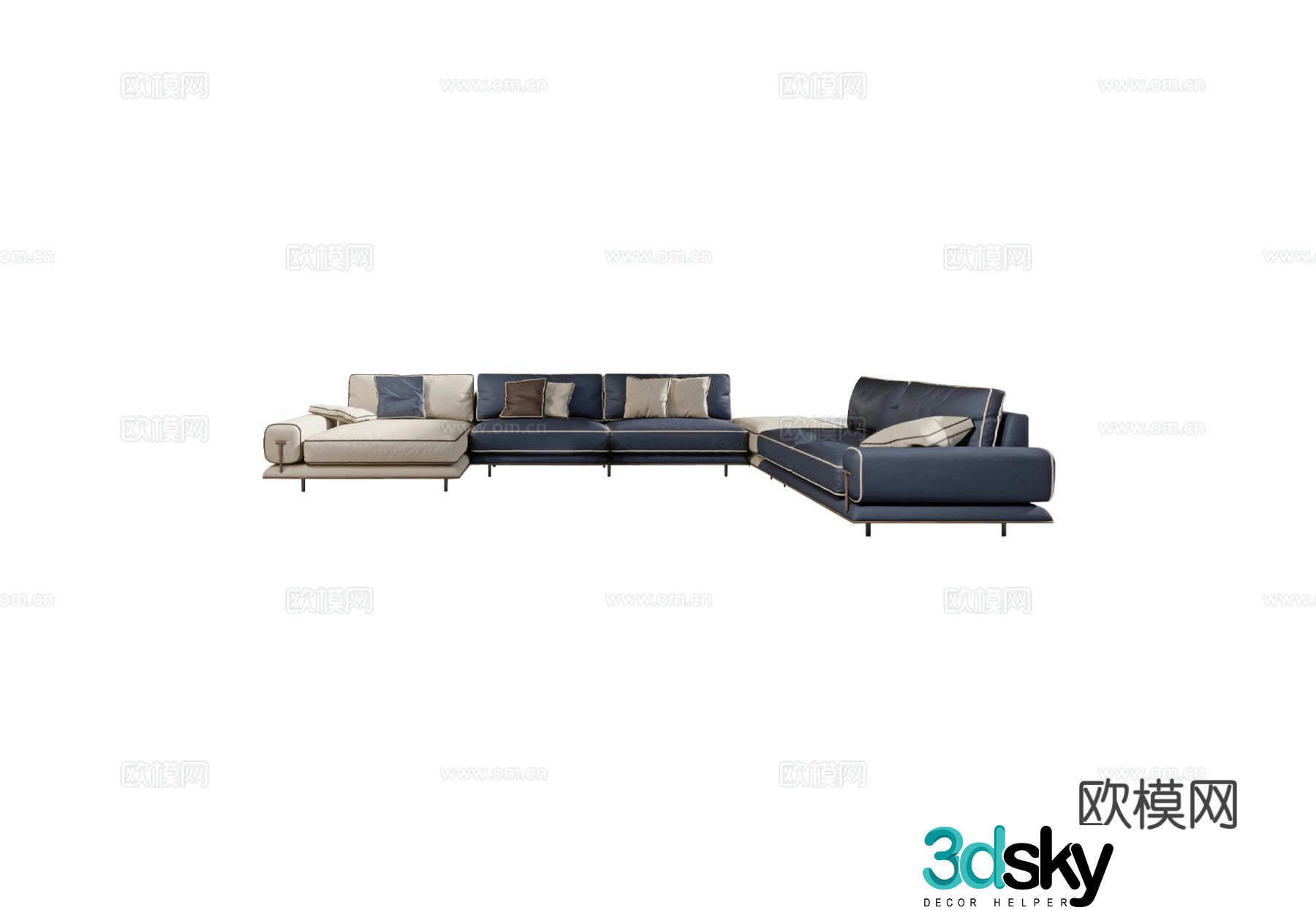 TURRI BLUES corner sofa 3d model