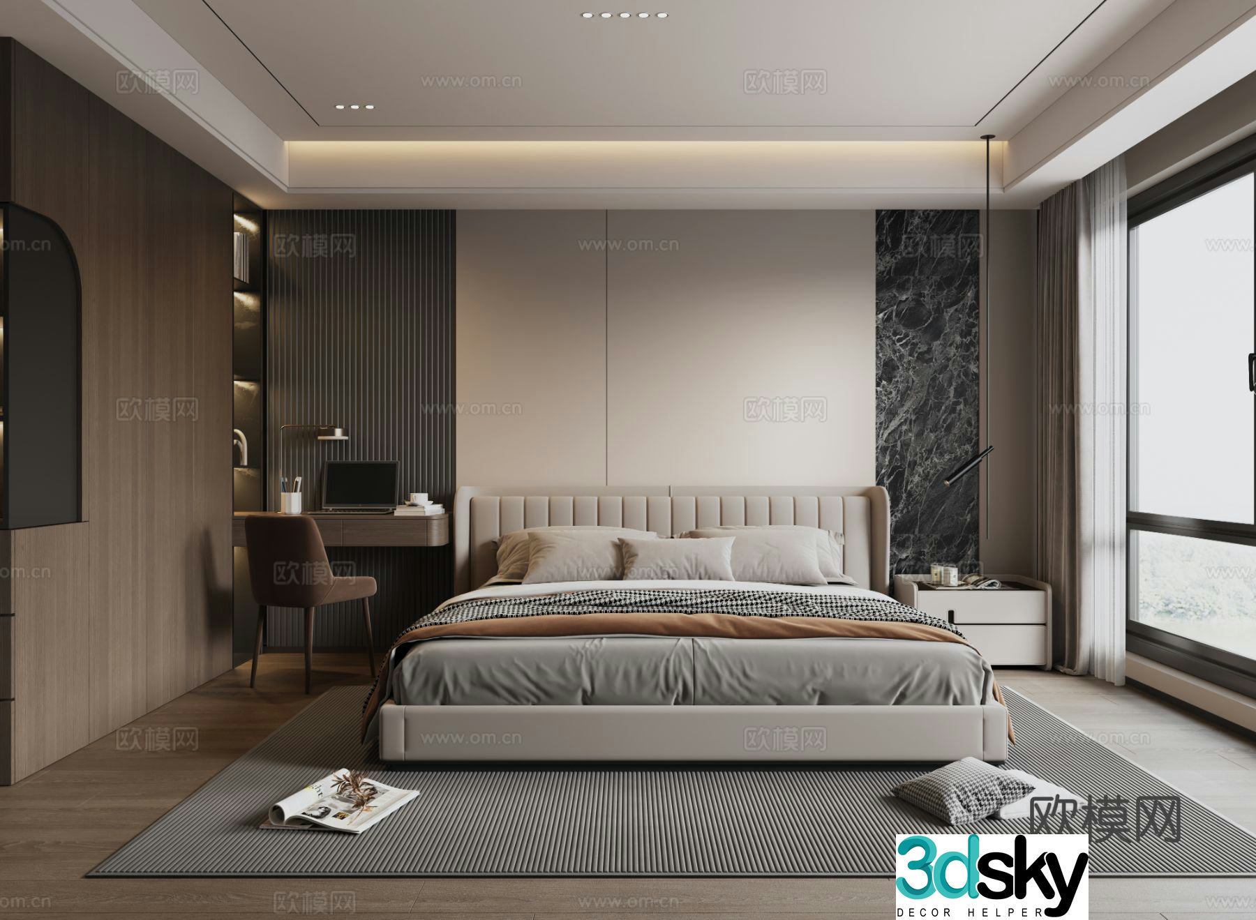 Italian style bedroom master bedroom 3d model