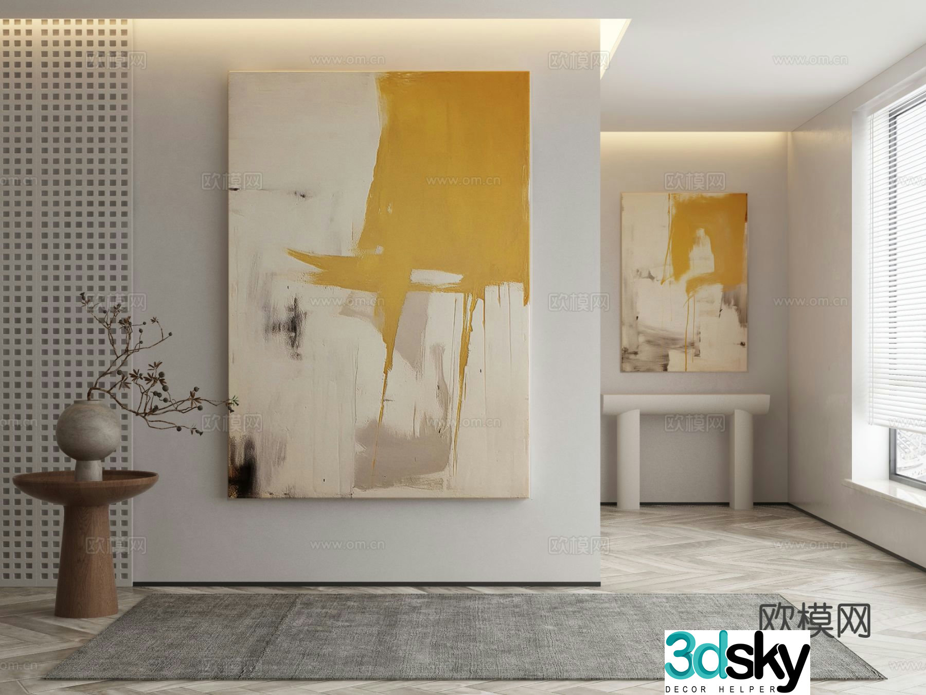 Wasabi hanging painting oil painting 3d model