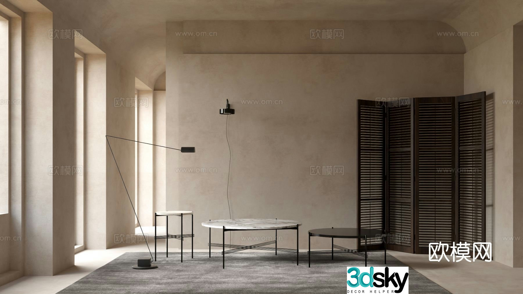 GUBI modern coffee table 3d model