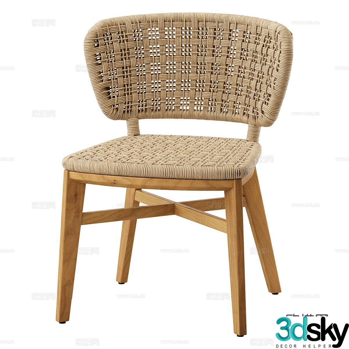 Nordic simple single chair chair simple chair casual chair stool 3d model