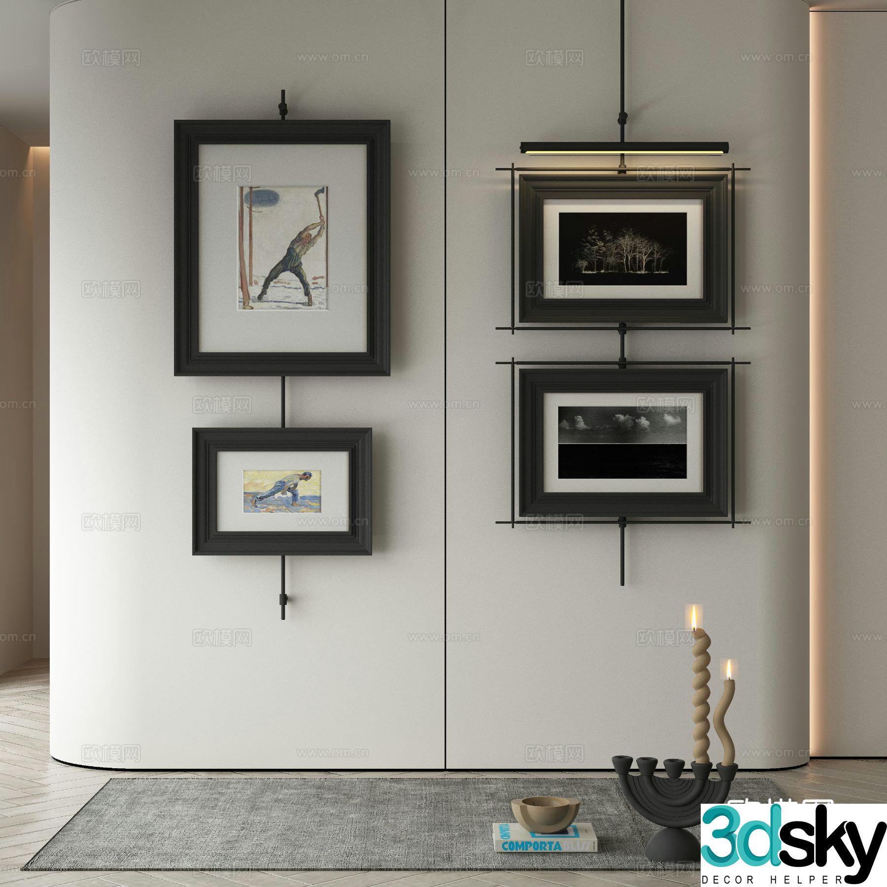 Wasabi hanging painting oil painting 3d model