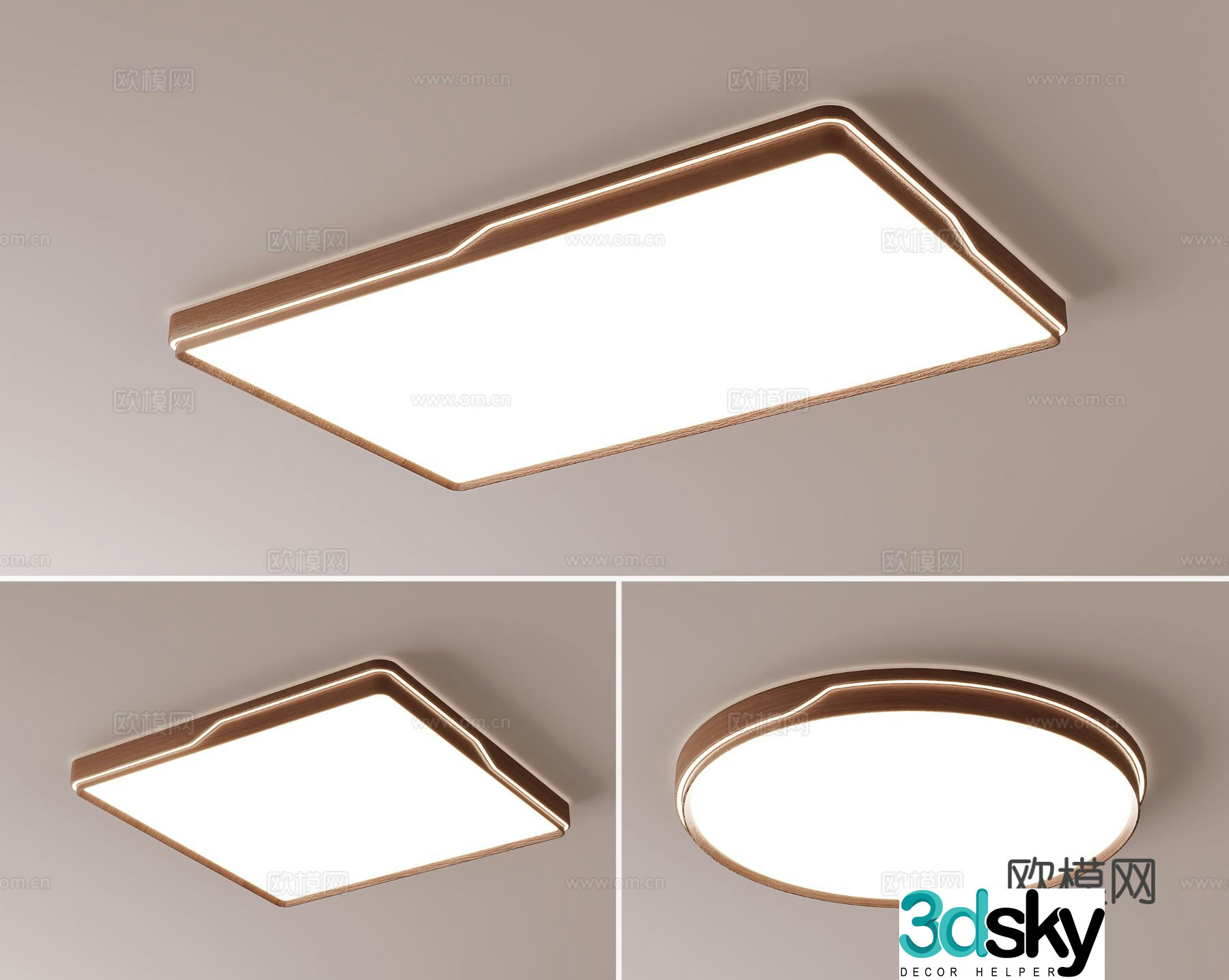 Middle-aged ceiling light 3D model