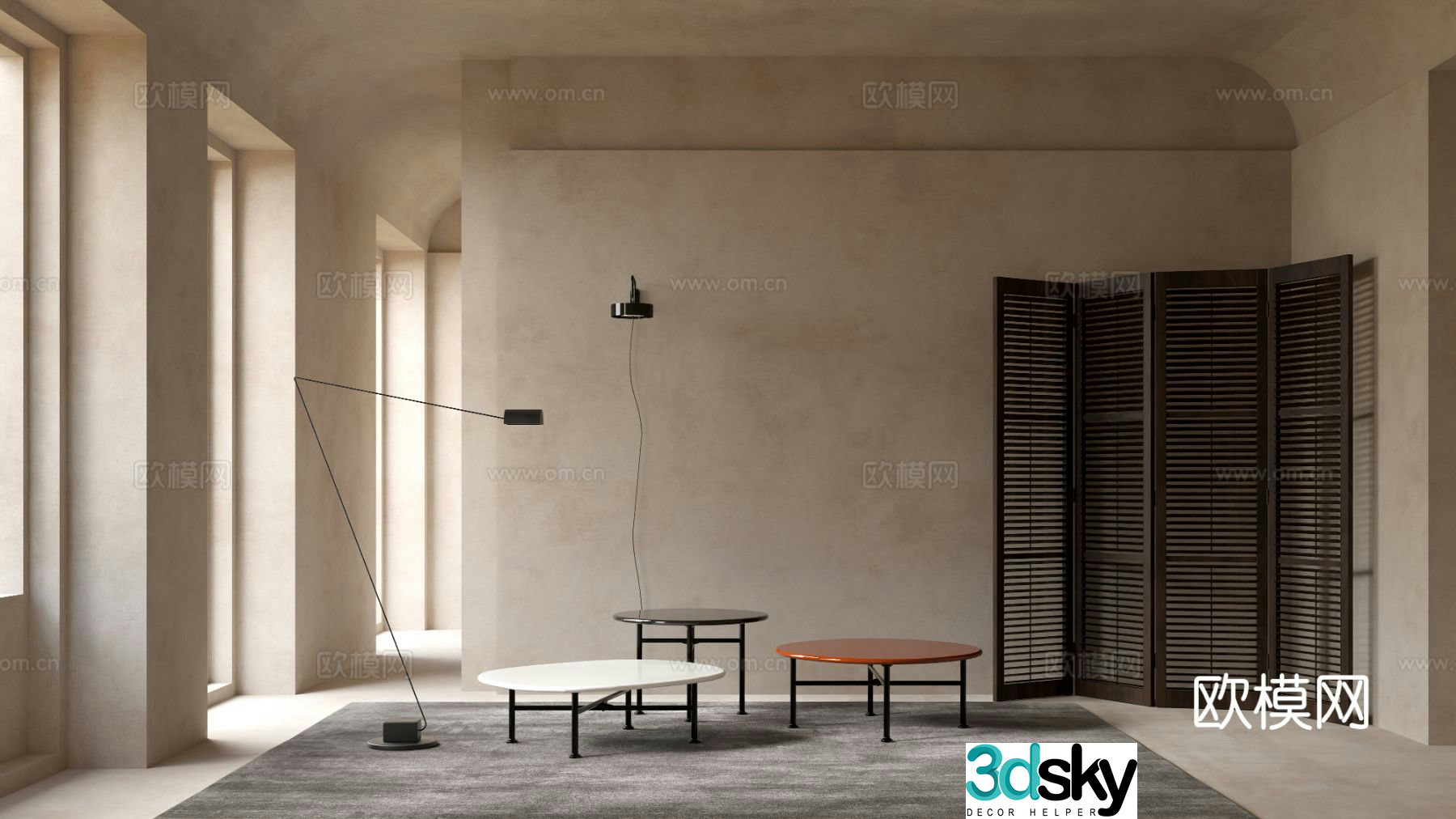 GUBI modern coffee table 3d model