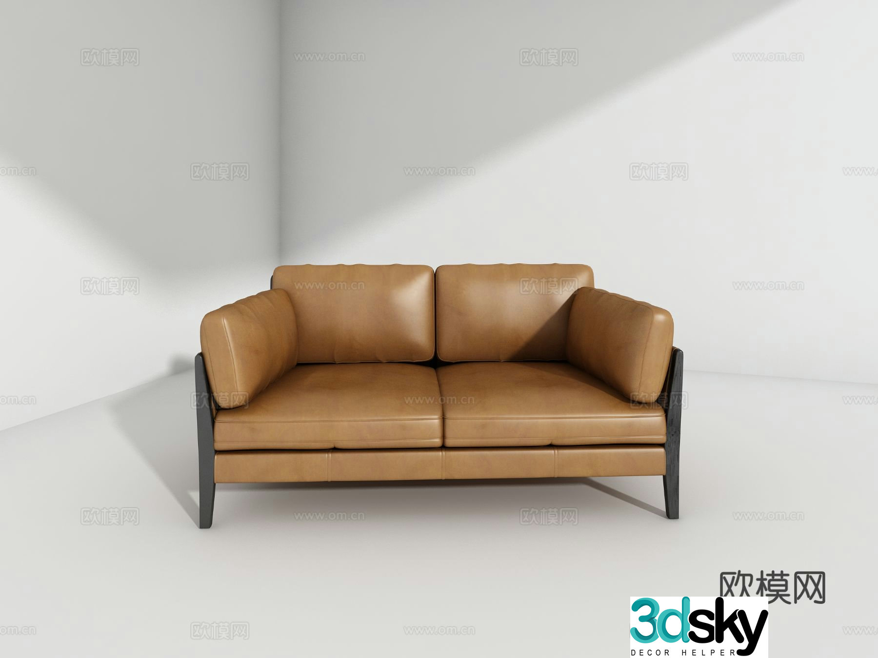 3d model of double sofa