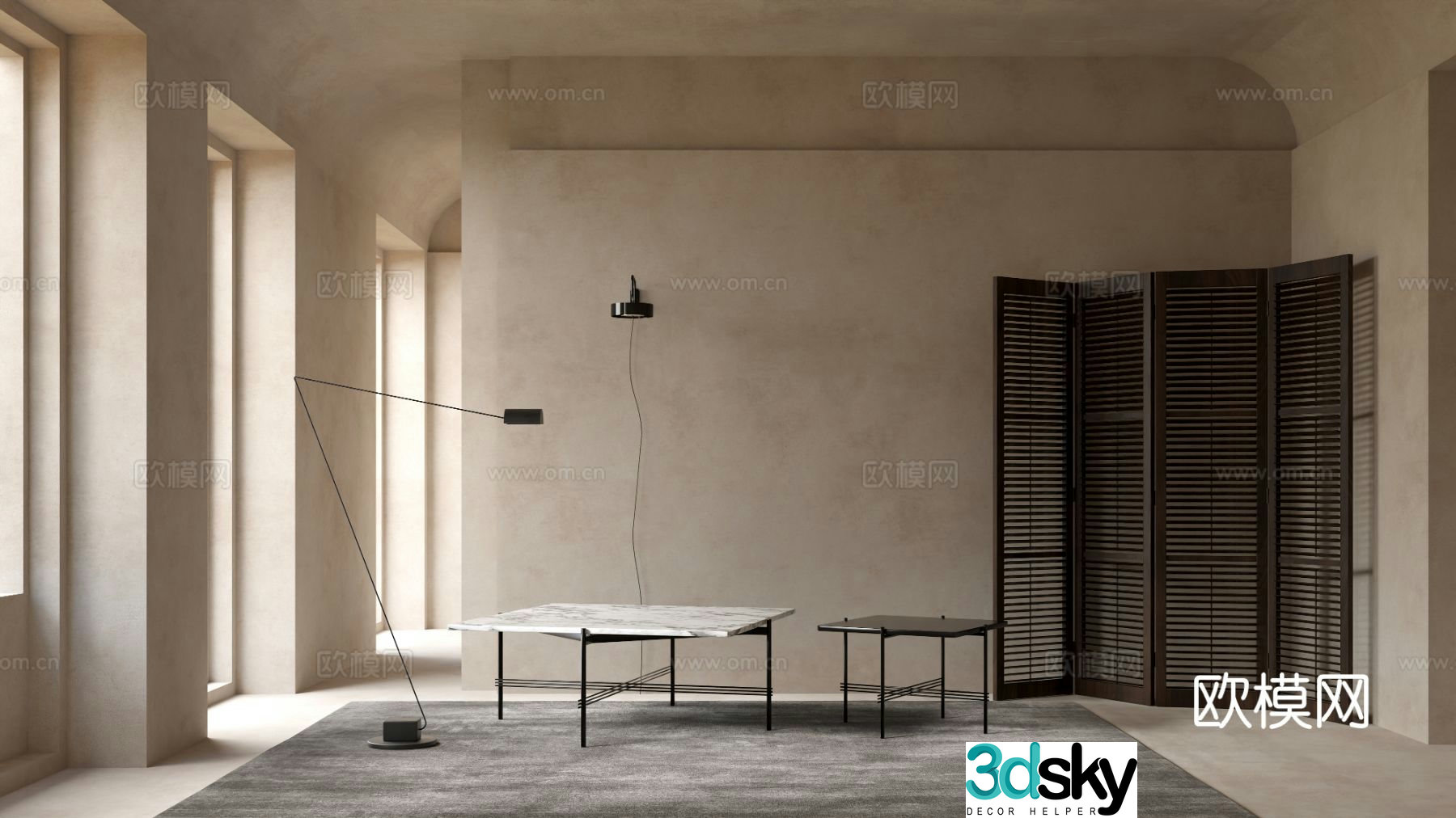 GUBI modern coffee table 3d model