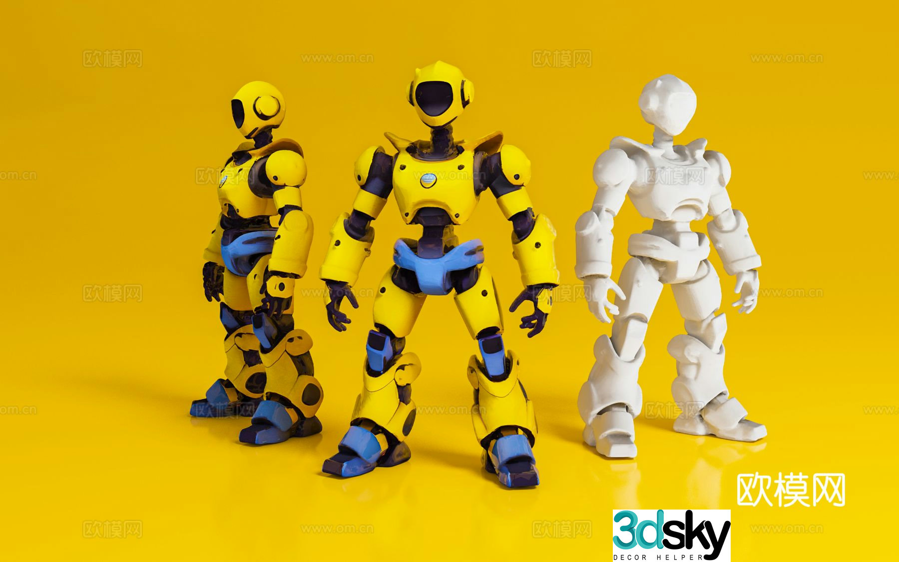 Robot AI game characters cartoon image figure print prop dress up 3d model