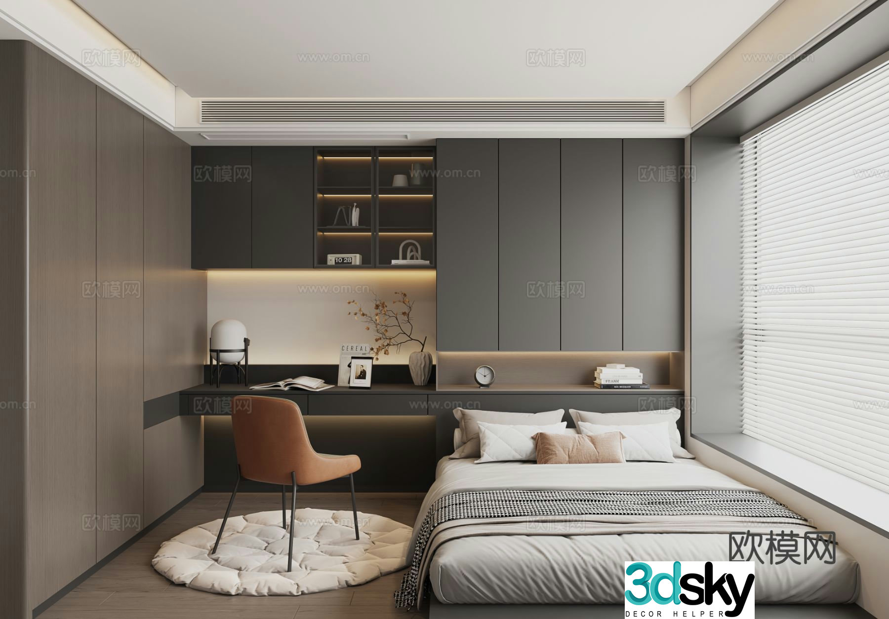 Modern tatami bedroom 3d model