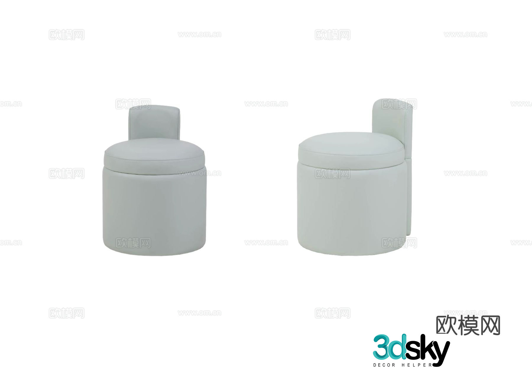 TURRI MADISON pedal chair makeup chair 3d model