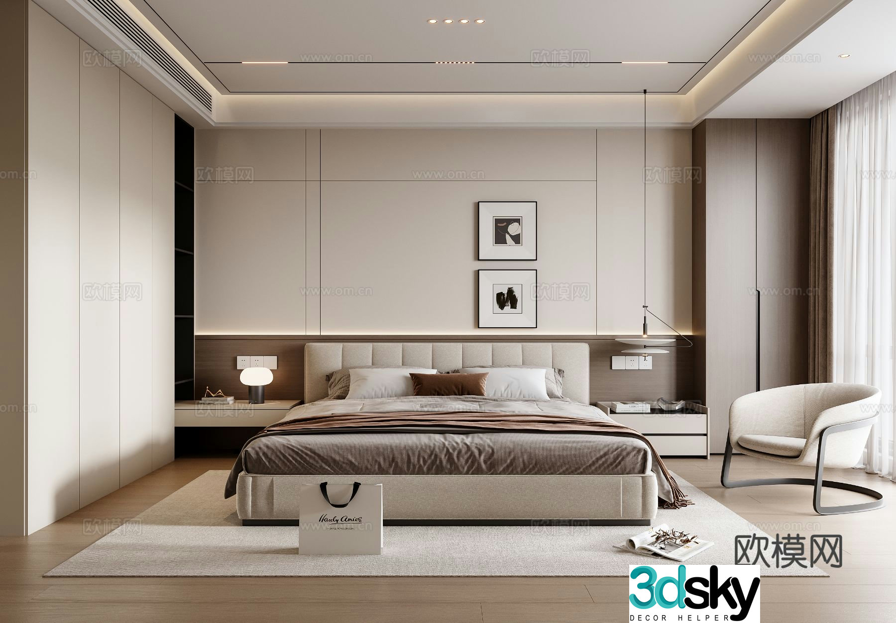 Modern bedroom 3d model